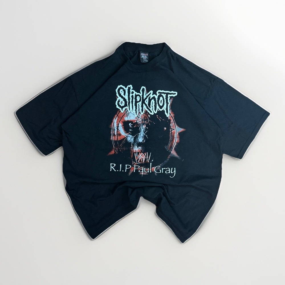 Slipknot 2010 RIP Paul Gray Memorial T Shirt Double Sided Logo XXL Black Metal